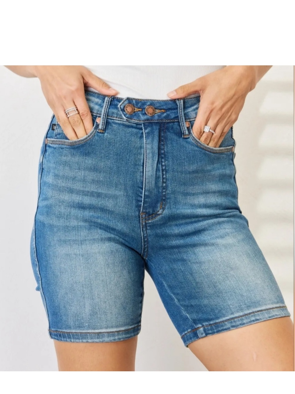Judy Blue Medium Blue Denim Bermuda Shorts